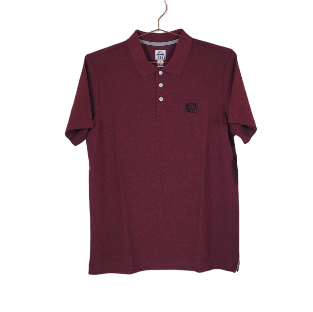 REEF Cobb Pique Embroidered Logo Polo Shirt Size M